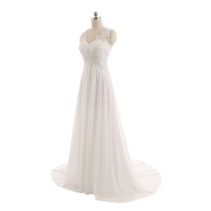 Wedding Dress A-Line Double V-Neck 18W